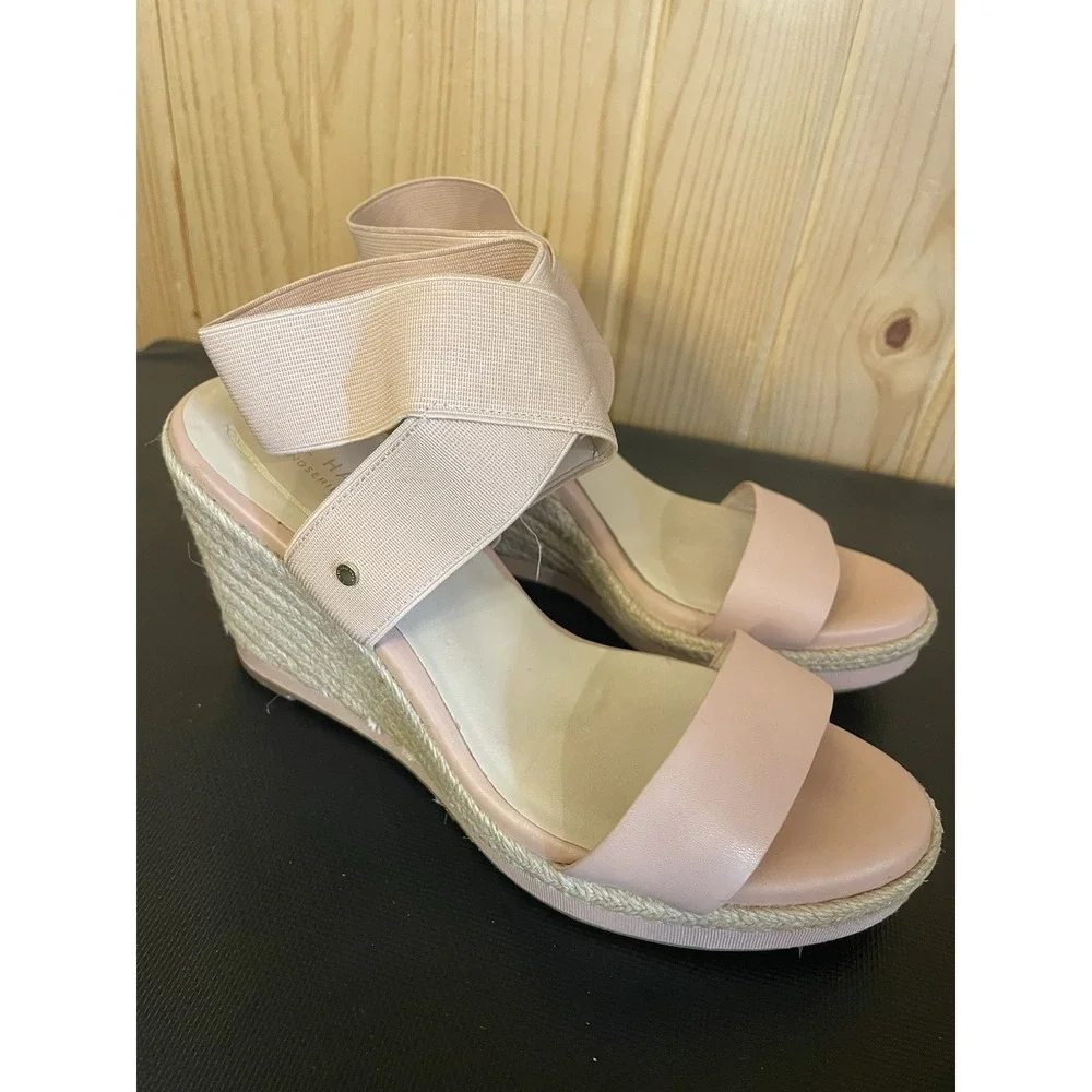 Cole Haan Wedge Espadrille Shoes Womens 8.5 Rose Light Pink Open Toe Sandals